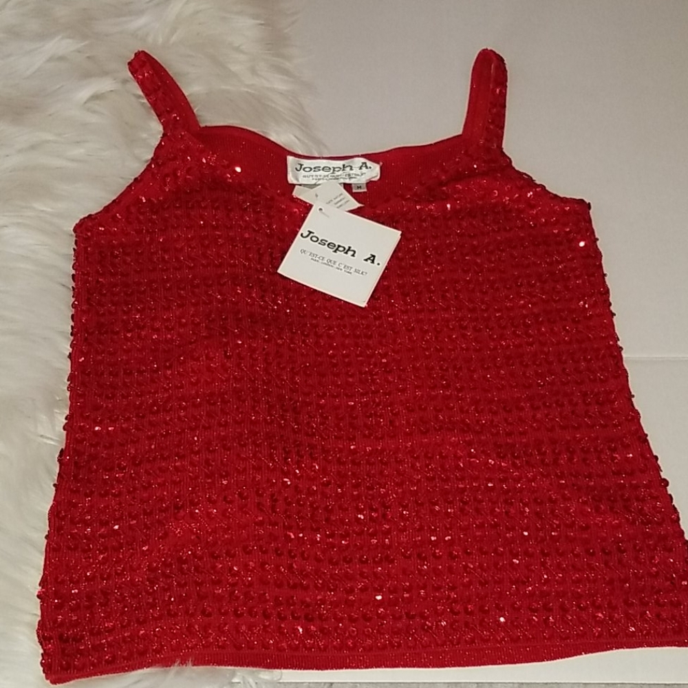 Ruby Red Sequin Camisole Medium - image 4
